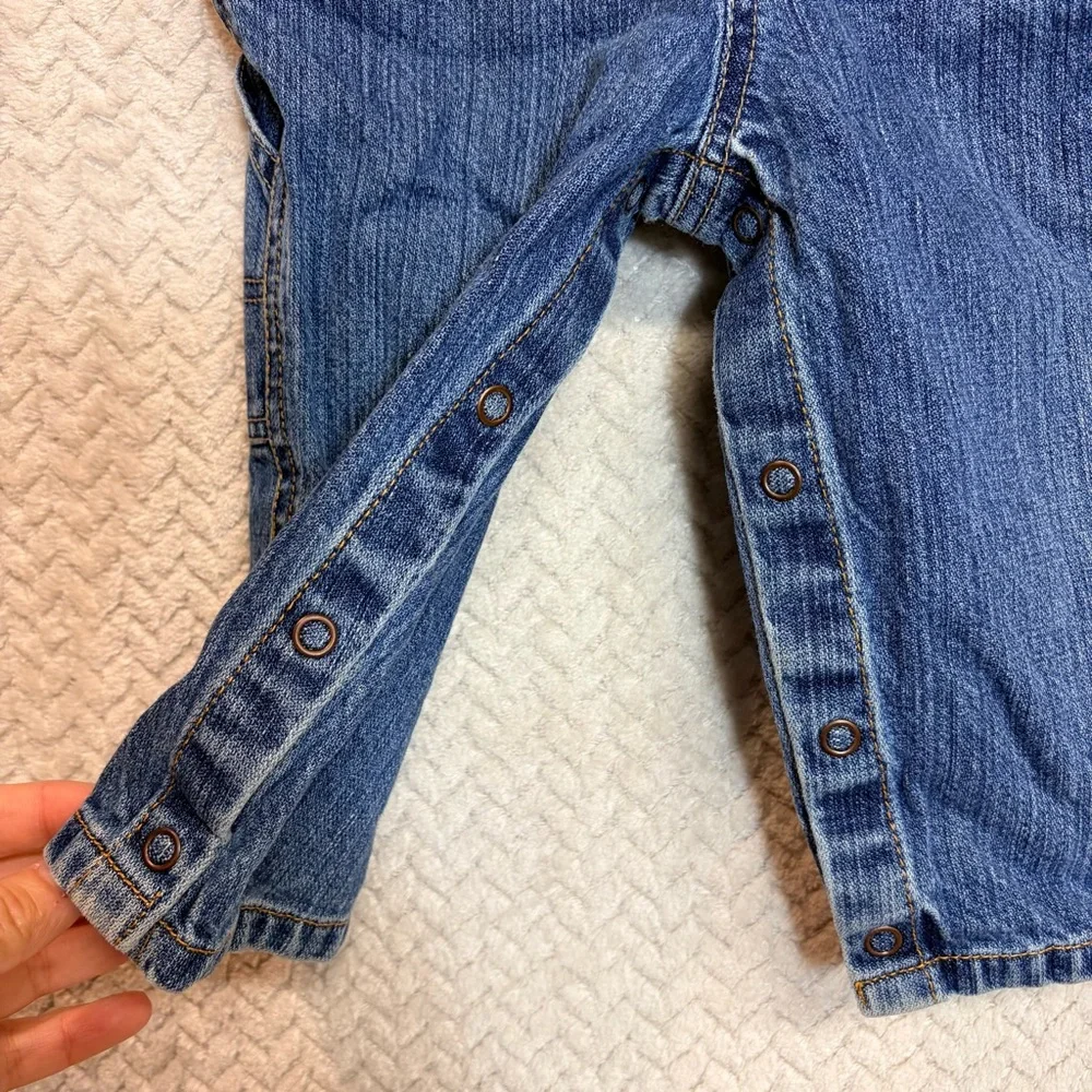 Vintage Y2K Baby Gap 12-18 months Classic‎ Blue Denim Carpenter Jean Overalls